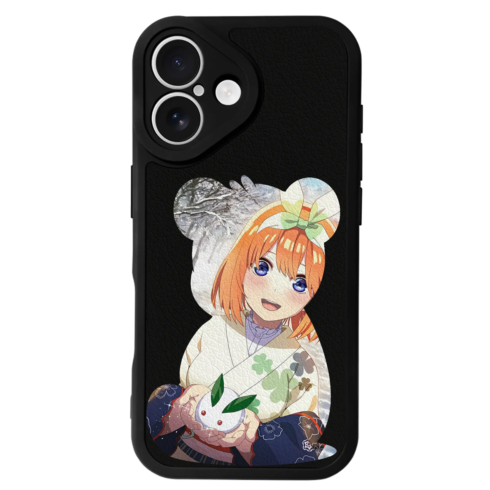五等分の花嫁 グッズ 中野 四葉 - IPhone 16シリーズ対応 ・ シリコンスマホケース ・ レザー調 ・ 高精度フィット ・ 耐衝撃 ・ ワイヤレス充電対応 ・ 精密カット